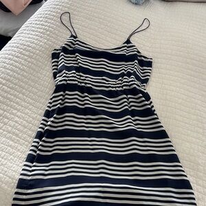 J. Crew Navy and Cream Striped Dress